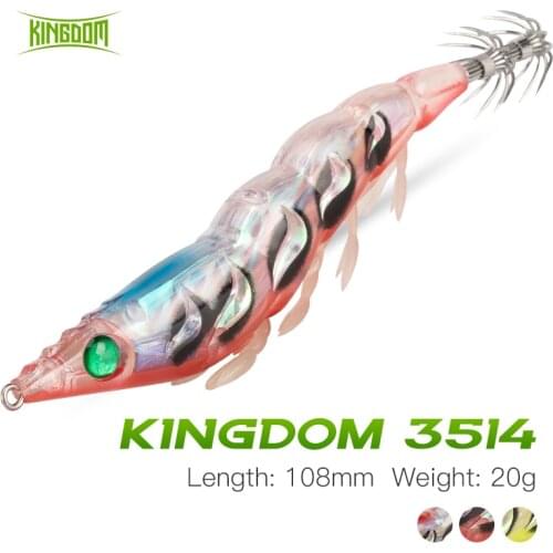 Kingdom Squid Fishing Lure 108mm 20g Sinking Sea Fishing Wobblers Hard Bait With Squid Hook Rig Cuttlefish Jigging Lures