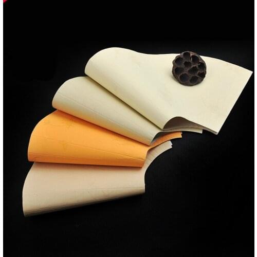 Calligraphy Rice Paper Blank Pastel Painting Fan Shaped Half Ripe Xuan Paper 20pcs Painting Calligraphy Rice Paper with Pattern