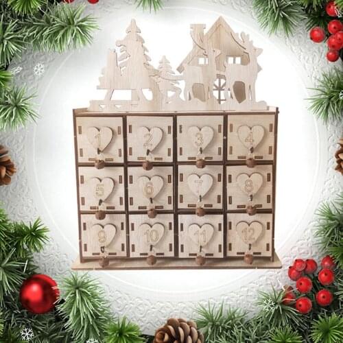 1pc Jewelry Box Crafts Wooden Heart Advent Calendar Christmas Home Decoration Ornaments Big Deal New Arrival