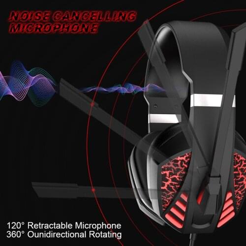 Stereo Surround Gaming Headset with Microphone Light Effect On-ear Headphone for PS4 Xbox One PC Computer Gamer Headphone