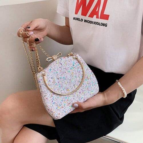 Stylish Sequins Bag 2021 New Design Ins Tote Chain Dinner Bag Purses and Handbags Luxury Designer Lipstick Bag