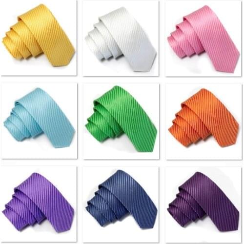 Slim Ties neck Tie Men necktie striped Solid Polyester 16colors high quality