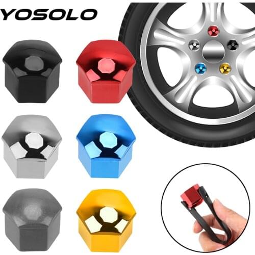 YOSOLO 20 PCS Exterior Decoration Universal Dust Proof Bolt Rim Auto Hub Screw Cover Car Wheel Nut Caps Protection Caps 21mm