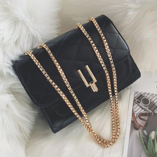 Womens Flap Bag Coin Purse Fashion PU Leather Chic Chain Shoulder Bag Solid Color Crossbody Bag