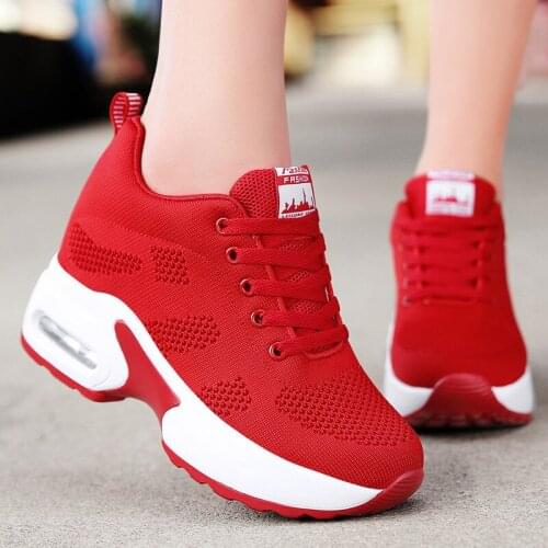 Wedges Shoes for Women Platform Shoes Breathable Casual Shoes Woman Fashion Sneakers Height Increasing Vulcanize Shoes Chunky