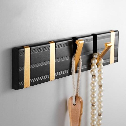 1pc 1/2/3 Hooks Foldable Aluminium Hooks Wall Hooks Heavy Duty Wall Mounted for Hat Hardware Dual Prong Retro Coat Hanger