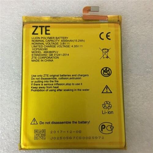 100% Original 3.8V 4000mAh 466380PLV For ZTE Blade A610 A610C A610T BA610C BA610T Battery
