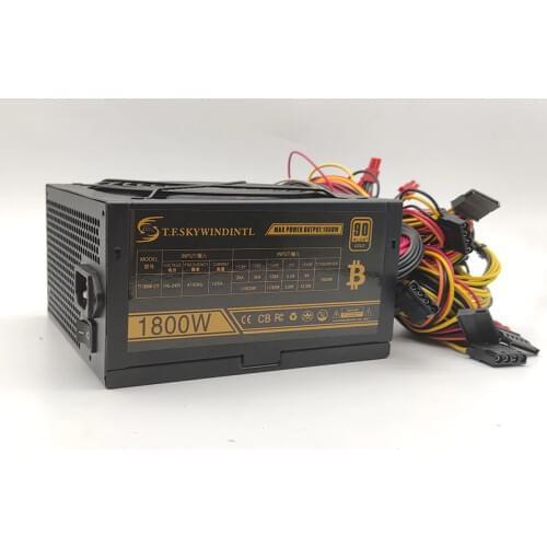1800W PC Computer Power Supply for PC 1800W ATX Power PSU for RX470 RX580 RX570 RX560 for Video card Power supply unit