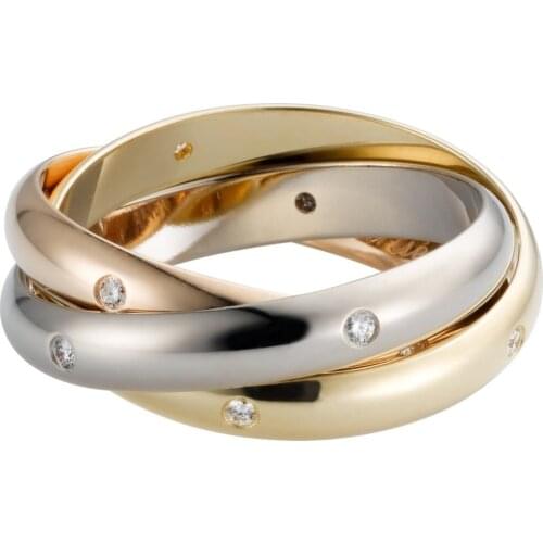 18K Au750 White Rose Yellow Gold Ring Lovers Wedding Anniversary Engagement Ring 3 Color Moissanite Classic Trendy Romantic