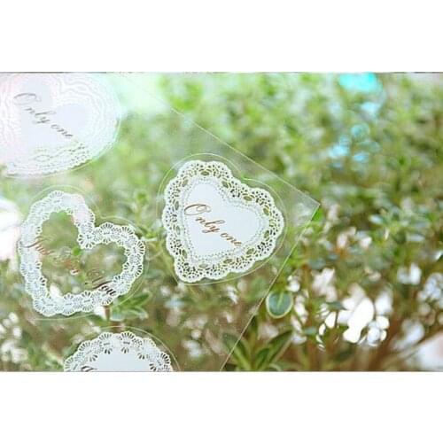 Pure White Decorative PVC Lace Stickers For Photo Scrapbook DIY Wedding Decoration Gift Crafts Decoration 2 sheets /lot