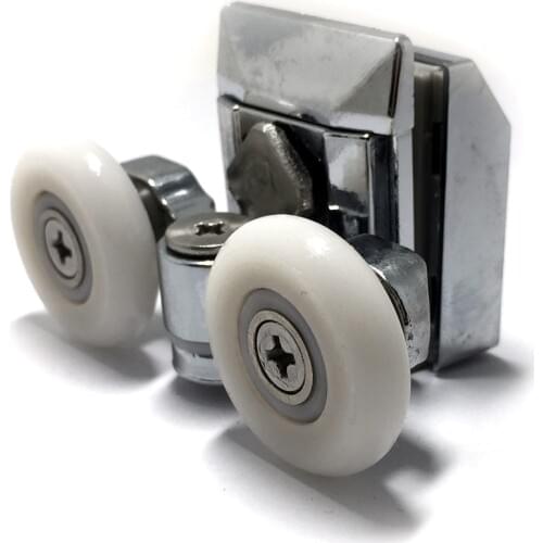 2 Pcs/4PCS Shower Door Rollers 23mm Twin Zinc Alloy Shower Door Wheels Top