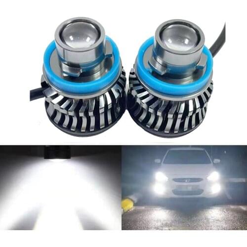2x H11 LED Project Headlight Car Lamp 9006 HB4 9005 HB3 LED Bulb Projector Lens Devil Angel Eyes H8 H7 Fog Light 12V 6000K 3000K
