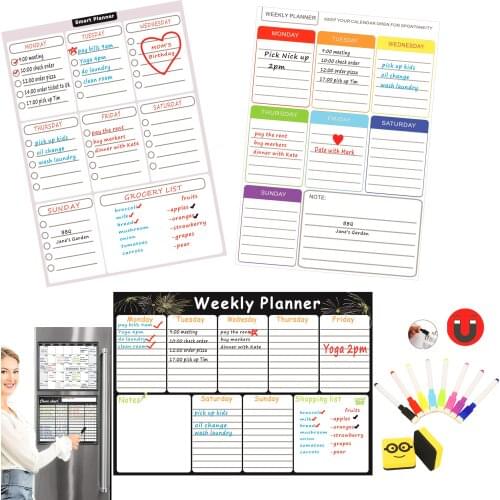 A3 Magnetic Panner for Refrigerator Weekly Planner Calendar White Board To Do List Fridge Organizer Board Writing Board Schedule