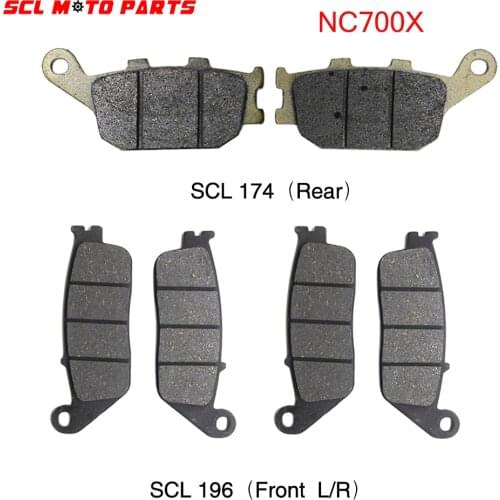 ALconstar-Motorcycle Disc Brake Pads Semi-Metal Front Brake Pads and Rear Brake Pads Race For Honda NC700X 2012 2013 2014 2015