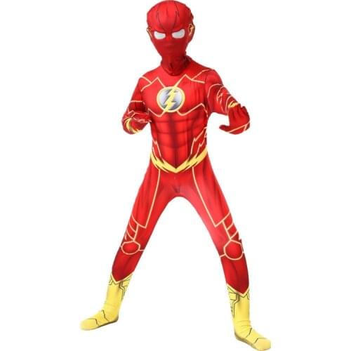The Flash Costume Cosplay Kids Halloween Costume for Kids Carnival Party Suit