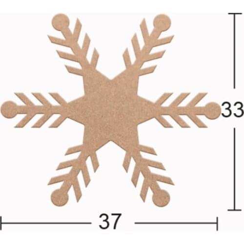 DS79 Decorative Wall Ornament Snowflake, Unpainted Mdf Trim