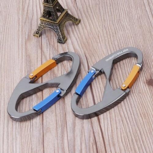 E9LE Outdoor Camping Tool 8 Shaped Carabiner Keychain Snap Clip Hook Hiking Buckle