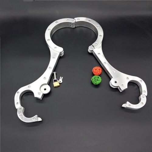 Fetish bdsm bondage sex collars and handcuffs slave bdsm sexo handcuffs for sex toys for couples Aluminum metal erotic toys