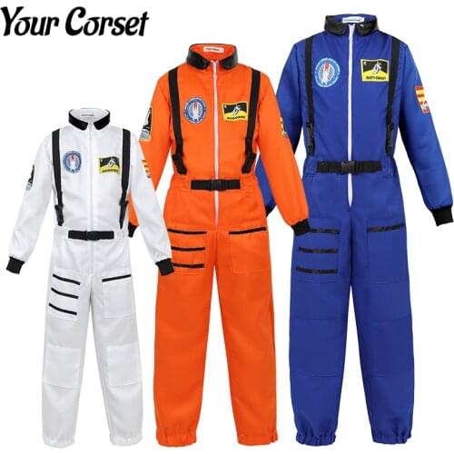 Astronaut Costume Kids Space Suit Halloween Costume for Kids Astronaut Dress Up Party Pilot Flight Role Play
