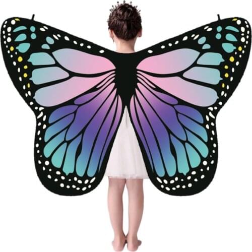 Girls Butterfly Wings Colorful Cloak Dance Fairy Butterfly Cloak Wings For Kids Stage Show Costume Accessory Party Supplies