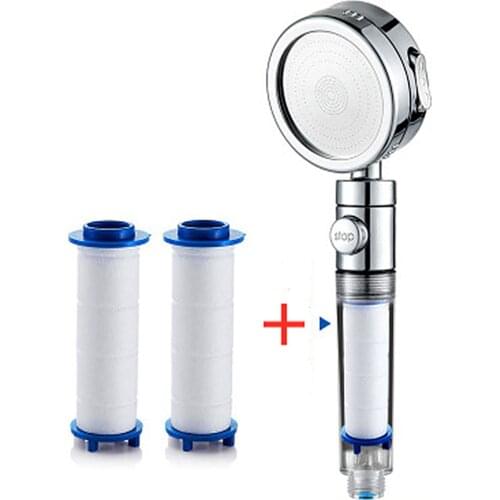 Filter Anti Scale cut-and-cover Featured 3 Function Shower head And 2 Pcs Replacement Filter