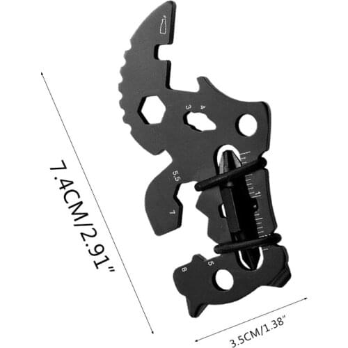 Outdoor Rhinoceros Shape EDC Multi-Tool Screwdriver Wrench Bottle Opener Kit