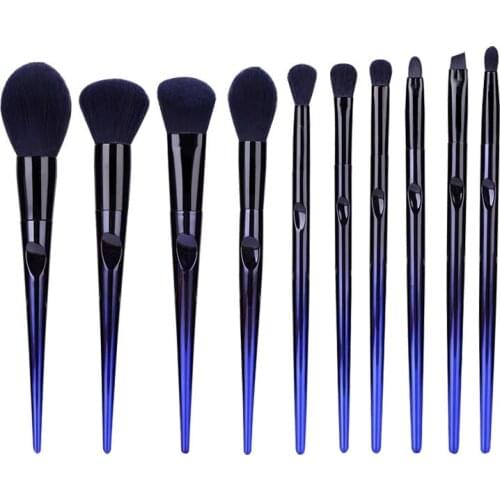 10 blue enchantress makeup brush set, super soft microcrystalline silk charm brush, Cosmetic Powder Eye Shadow Foundation Blush