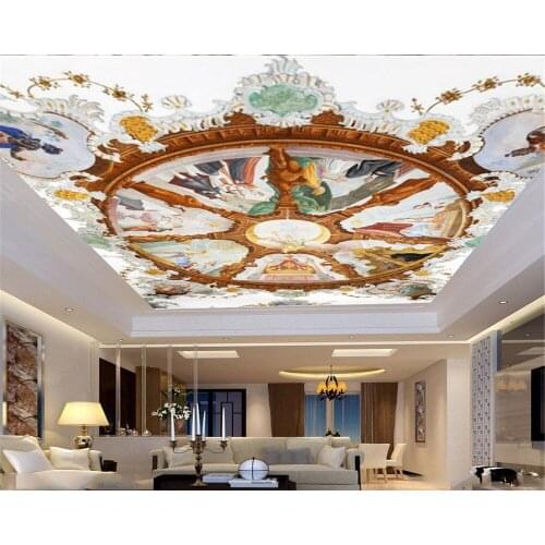 3d Mural Wallpaper European-style Grand Palace Angel Spreading the Gospel of Love Indoor Zenith Decoration Mural Wallpaper