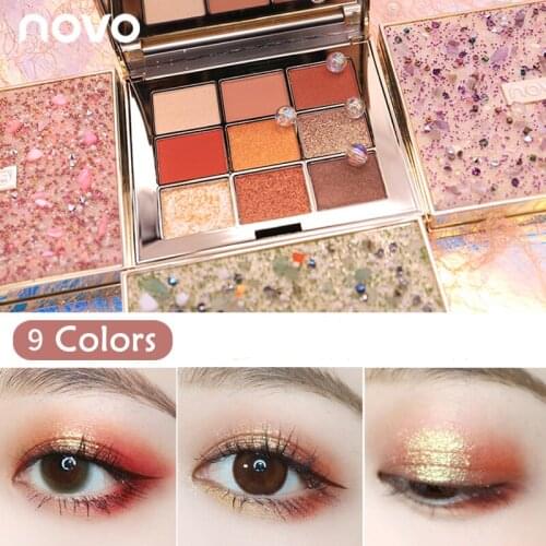 NOVO New Arrival Charming Eyeshadow Palette 9 Color Make Up Palette Matte Shimmer Pigmented Eye Shadow Powder Beauty Miss Lara