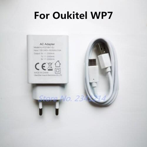 New Oukitel WP7 USB Power Adapter 5V 7V 9V Charger EU Plug Travel Switching Power Supply+Type-C Usb Cable Data Line