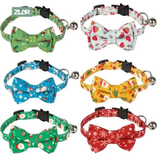 ZLAR Christmas Cats Accessories Pet Cat Collar Pet Puppy Accessories Merry Christmas Cat Collars Leads Festival Pets Product