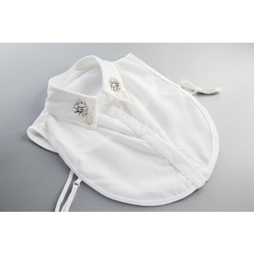 Hollow embroidery bead crystal chiffon crystal flower and rhinestone green leaves glasses pendent bead Fake Collar Shirt