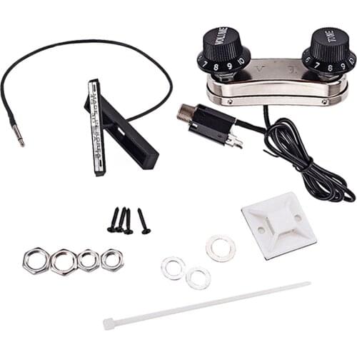 Professional Pickup Transducer Bridge Kit with Tone Volume Knob for Electric Guitar Violin Spare Parts