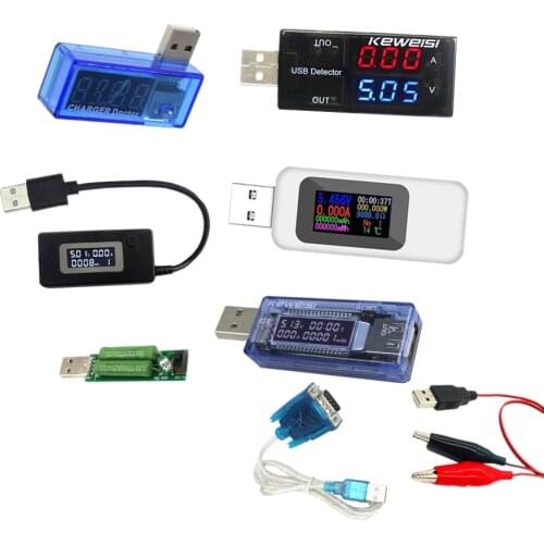 DC USB Tester Current 4-30V Voltage Meter Digital Voltmeter Ammeter Car Voltage Current Testing Power Bank Charger Monitor White
