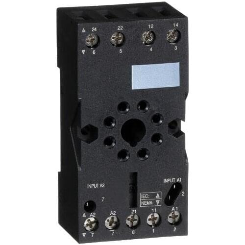 RUZC2M Socket, mixed contact, 10 A, relay type RUMC2, screw connector, 250 V AC