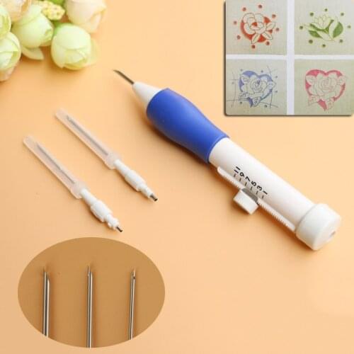 6 Pcs/Set DIY Embroidery Pen 1.3/1.6/2.2mm Diameter Plastic Needles Threaders Clothing Knitting Punch Sewing Needle Tool E2S