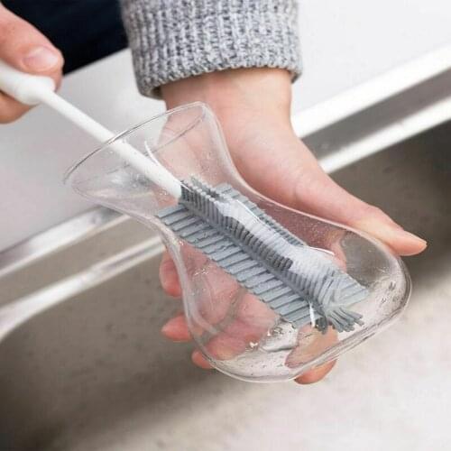 31x9.5cm Silicone Glass Cleaning Brush With Long Handle Cup Brush Household Tea Kitchen Wash Cup Sponge Brush Cleaning Supplies