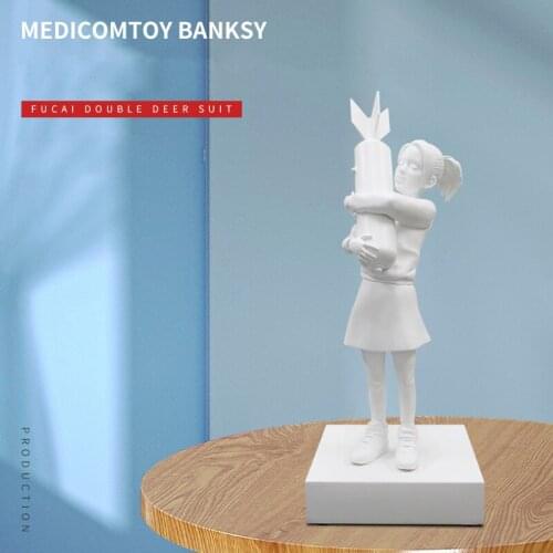 Modern Art New Bomb Hugger Banksy sculpture Bomb Girl Street Art Resin Statue Creative Home Gifts Desktop Decor