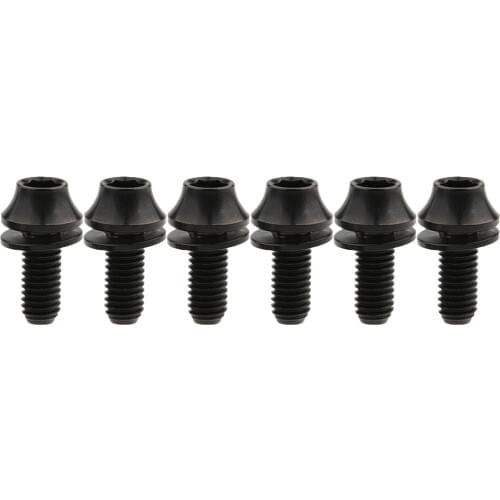 Xingxi 6pcs M5x12mm Titanium Bolts with Washers for Bicycle Water Bottle Cage Holder Inner Hexagon Head Cone Screw Bike Parts