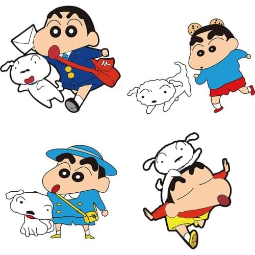 Three Ratels QMH9 Japanese funny cartoon Nohara shinosuke wall stickers for kids anime car hood sticker laptop decal