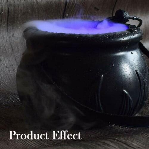 Halloween Witch Pot Smoke Machine LED Humidifier Color Changing Creepy Decor Halloween Party DIY Scene Layout Prank Decorations
