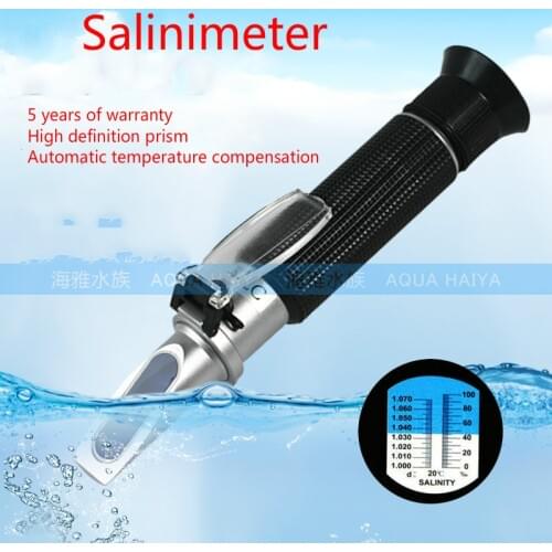 Seawater aquaculture high precision seawater density gauge, temperature compensated optical densitometer and salinity meter