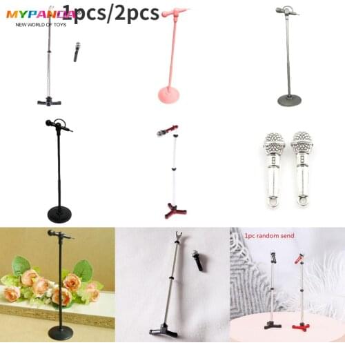 1/2pcs Mini Microphone Model 1:12 Doll House Cute Miniature Furniture Toys Accessories For Baby