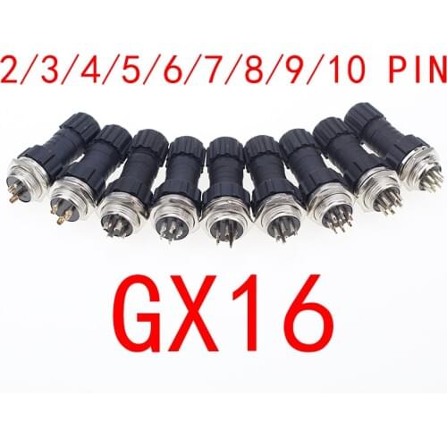 1set GX16 2/3/4/5/6/7/8/9/10 Pin aviation connector M16 waterproof male&female plug and socket IP65