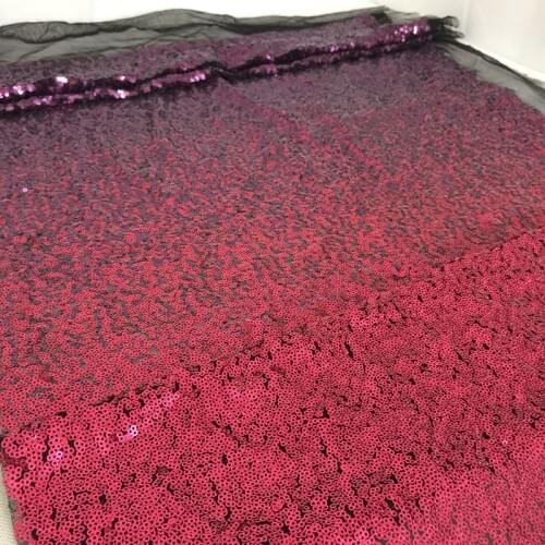 GLace 1Y/Lot african red Gradient glitter sequins fabric by the yard for nigth dress stage cloth decoration TX1341