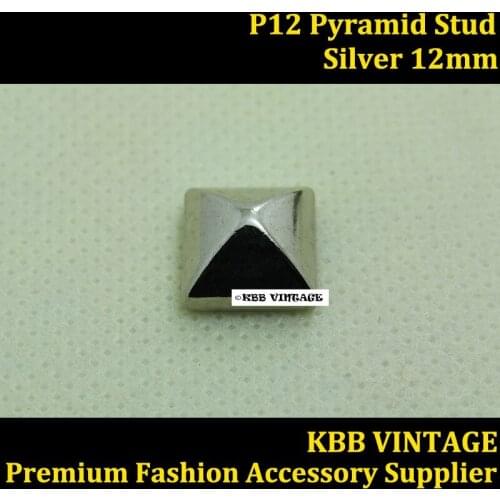 10PC Silver Metal Pyramid Rivet Studs And Spike for Clothes 1/2"