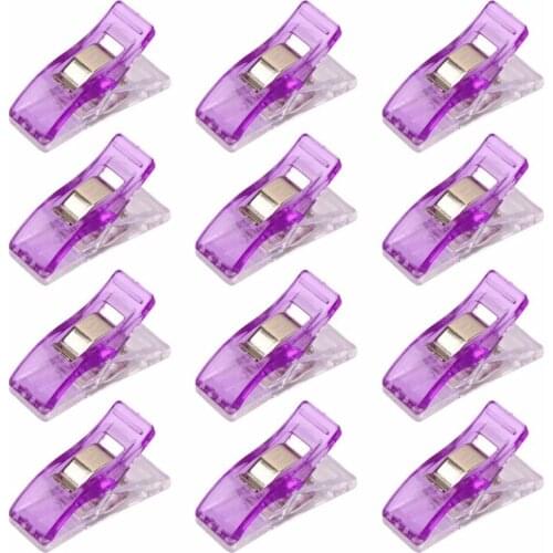 20 PCS Small Clear Storage Clips Sewing Craft Quilt Binding Plastic Clips Clamps Pack