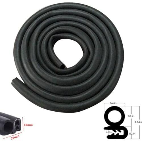 2 x 5M Universal Door Edge Trim Protector Guard Hardwearing Car Auto Truck Ship Dustproof Rubber Seal Strip with steel sheet