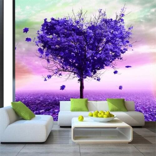 3D Wallpaper Modern Abstract Art Purple Tree Photo Mural Living Room Bedroom Interior Decor Nature Wallpaper Papel De Parede 3D