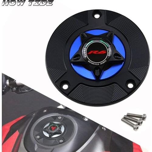 LOGO R6 Motorcycle Accessories Gas Fuel Tank Cap Cover CNC Aluminum for YAMAHA YZF-R6 YZFR6 YZF R6 YZF600 2003-2019